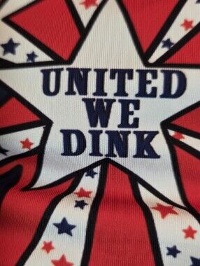 PickleballBella United We Dink Patriotic Skorts Size3 (US Medium) Red White Blue